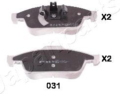 Japanparts PA-031AF - Гальмівні колодки, дискові гальма autozip.com.ua