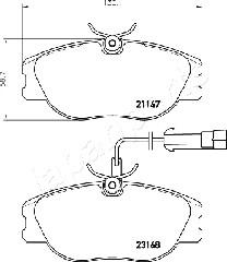 Japanparts PA-0242AF - Гальмівні колодки, дискові гальма autozip.com.ua