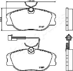 Japanparts PA-0202AF - Гальмівні колодки, дискові гальма autozip.com.ua