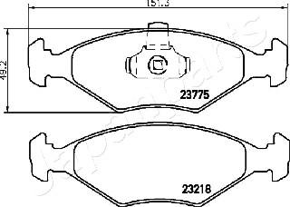 Japanparts PA-0223AF - Гальмівні колодки, дискові гальма autozip.com.ua