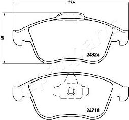 Japanparts PA-0704AF - Гальмівні колодки, дискові гальма autozip.com.ua