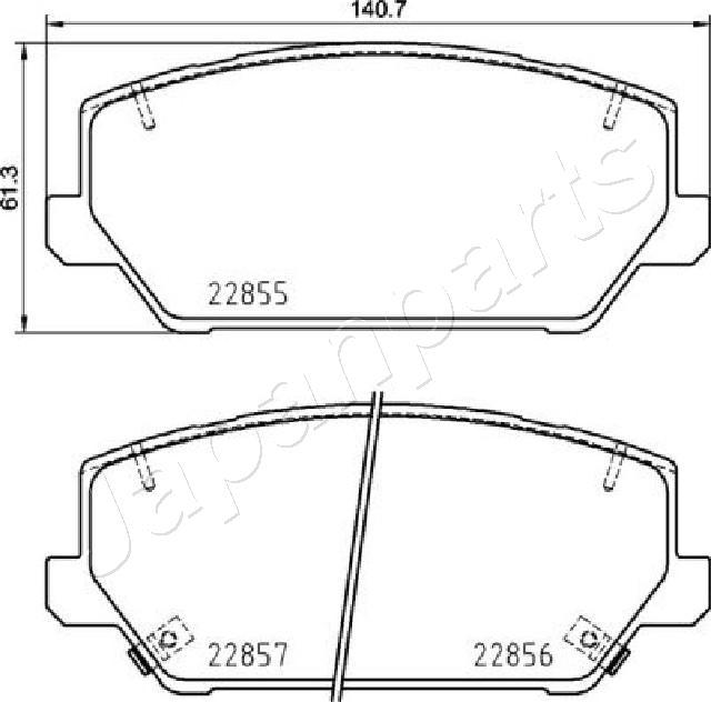 Japanparts PA-H28AF - Гальмівні колодки, дискові гальма autozip.com.ua