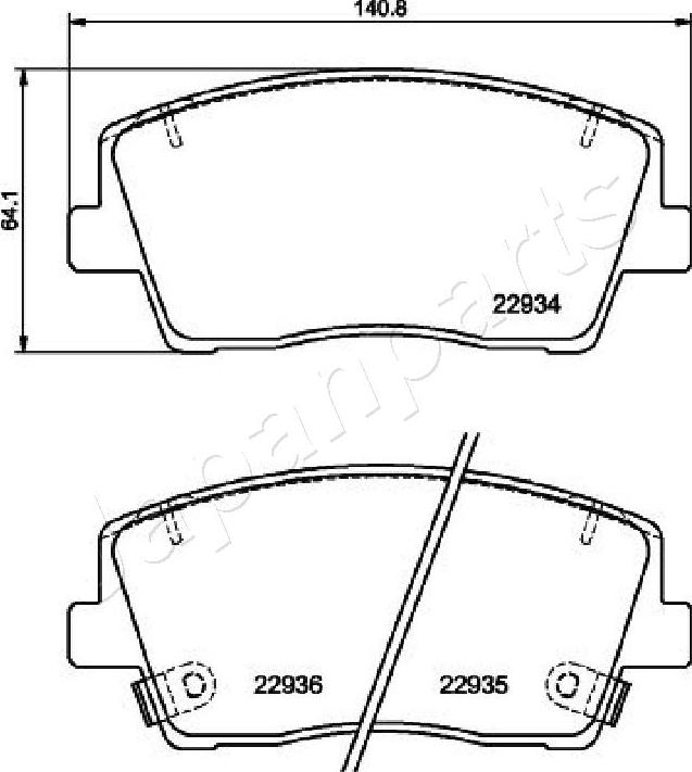 Japanparts PA-K34AF - Гальмівні колодки, дискові гальма autozip.com.ua