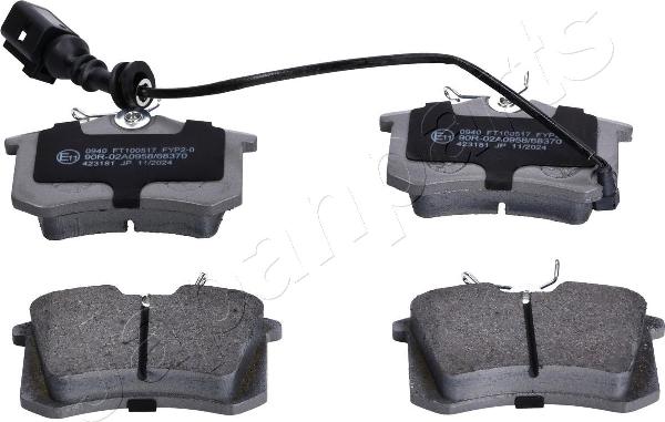 Japanparts PP-0940AF - Гальмівні колодки, дискові гальма autozip.com.ua