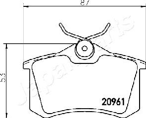 Japanparts PP-0613AF - Гальмівні колодки, дискові гальма autozip.com.ua