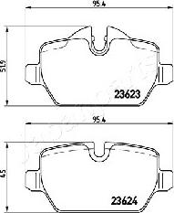 Japanparts PP-0100AF - Гальмівні колодки, дискові гальма autozip.com.ua