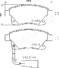 Japanparts PP-0308AF - Гальмівні колодки, дискові гальма autozip.com.ua