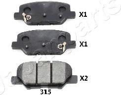 Japanparts PP-315AF - Гальмівні колодки, дискові гальма autozip.com.ua