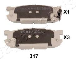 Japanparts PP-317AF - Гальмівні колодки, дискові гальма autozip.com.ua