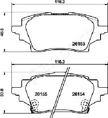 Japanparts PP-263AF - Гальмівні колодки, дискові гальма autozip.com.ua