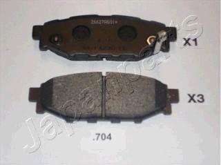 Japanparts PP-704AF - Гальмівні колодки, дискові гальма autozip.com.ua