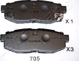 Japanparts PP-705AF - Гальмівні колодки, дискові гальма autozip.com.ua