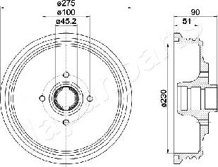 Japanparts TA-0908 - Гальмівний барабан autozip.com.ua