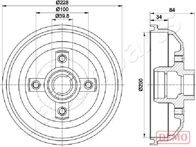 Japanparts TA-0407C - Гальмівний барабан autozip.com.ua