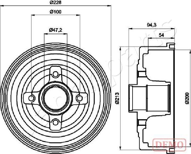 Japanparts TA-0412C - Гальмівний барабан autozip.com.ua