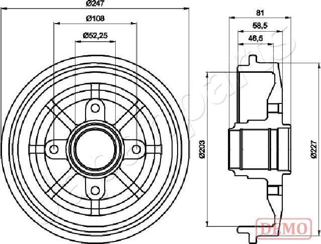 Japanparts TA-0609C - Гальмівний барабан autozip.com.ua