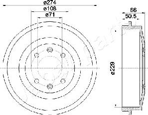 Japanparts TA-0600 - Гальмівний барабан autozip.com.ua