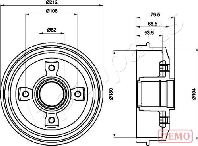 Japanparts TA-0612C - Гальмівний барабан autozip.com.ua