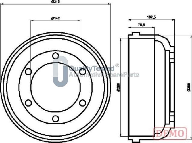 Japanparts TA0317JM - Гальмівний барабан autozip.com.ua