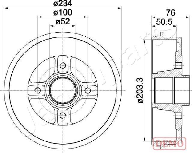 Japanparts TA-0704C - Гальмівний барабан autozip.com.ua