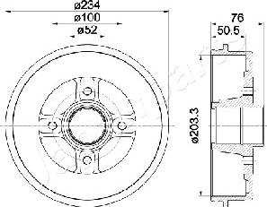 Japanparts TA-0704 - Гальмівний барабан autozip.com.ua