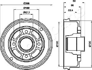 Japanparts TA-0707 - Гальмівний барабан autozip.com.ua