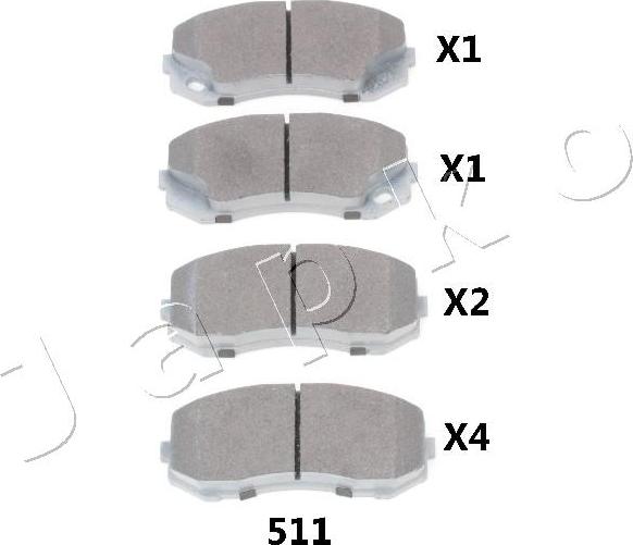 Japko 50511 - Гальмівні колодки, дискові гальма autozip.com.ua