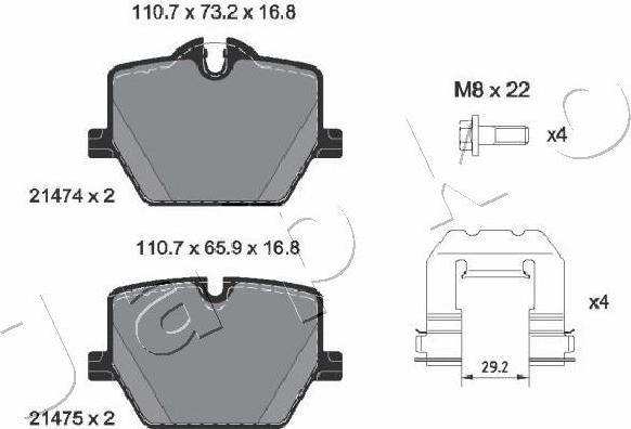 Japko 51266 - Гальмівні колодки, дискові гальма autozip.com.ua