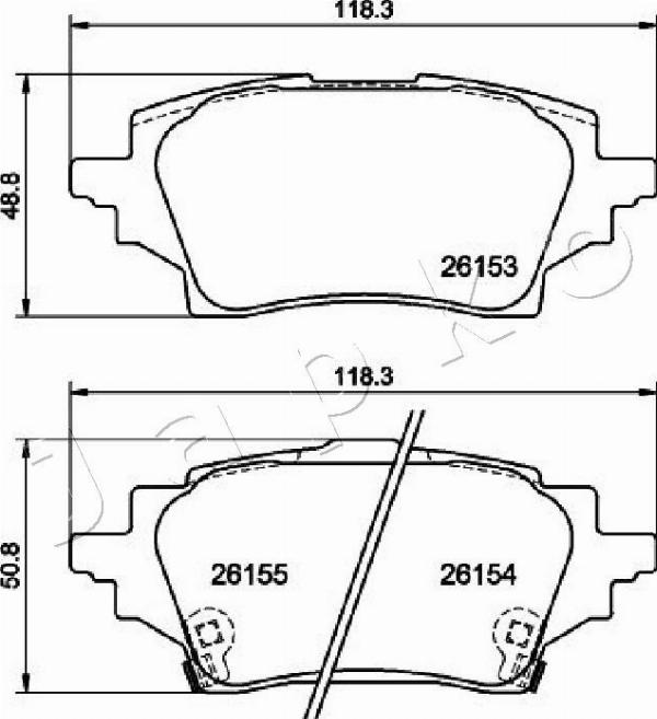Japko 51263 - Гальмівні колодки, дискові гальма autozip.com.ua