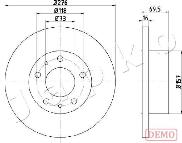 Japko 610223C - Гальмівний диск autozip.com.ua