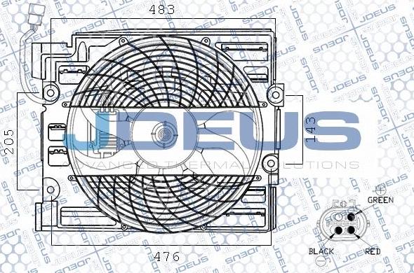 Jdeus EV0050531 - Вентилятор, конденсатор кондиціонера autozip.com.ua