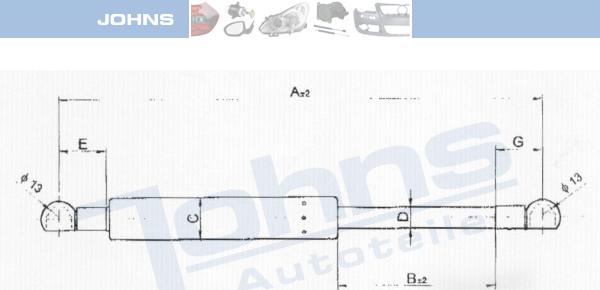 Johns 55 53 95-92 - Газова пружина, кришка багажник autozip.com.ua