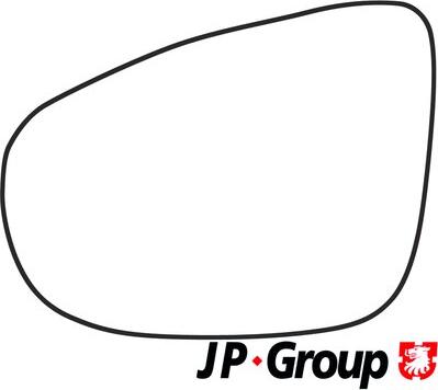 JP Group 1189304770 - Дзеркальне скло, зовнішнє дзеркало autozip.com.ua