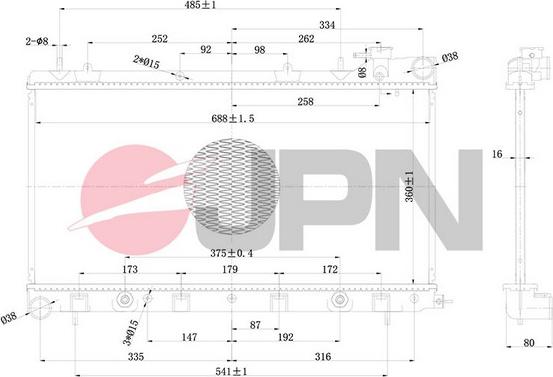 JPN 60C9050-JPN - Радіатор, охолодження двигуна autozip.com.ua