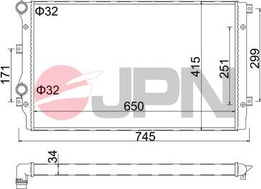 JPN 60C9003-JPN - Радіатор, охолодження двигуна autozip.com.ua