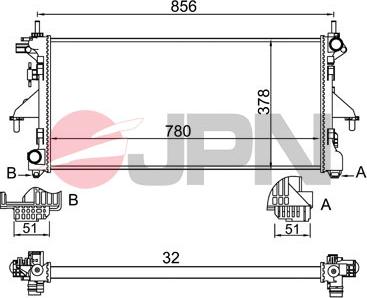 JPN 60C9019-JPN - Радіатор, охолодження двигуна autozip.com.ua