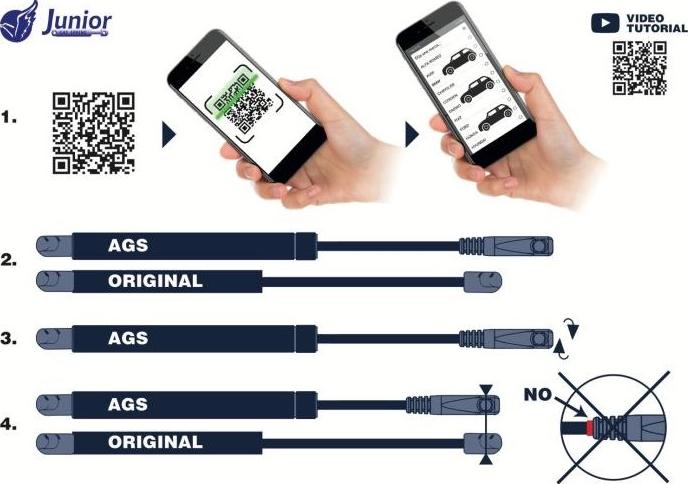 JUNIOR AGS400350 - Газова пружина, капот autozip.com.ua