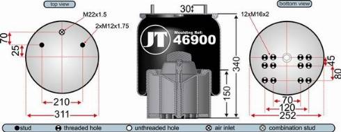 Juratek JAA46901 - Кожух пневматичної ресори autozip.com.ua