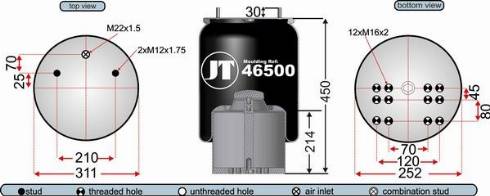 Juratek JAA46501 - Кожух пневматичної ресори autozip.com.ua