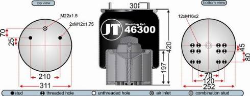 Juratek JAA46301E - Кожух пневматичної ресори autozip.com.ua