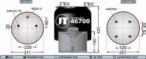 Juratek JAA46702 - Кожух пневматичної ресори autozip.com.ua