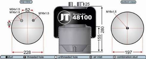 Juratek JAA48102 - Кожух пневматичної ресори autozip.com.ua