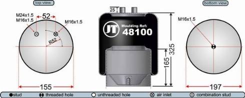 Juratek JAA48107 - Кожух пневматичної ресори autozip.com.ua