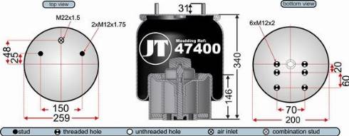 Juratek JAA47401E - Кожух пневматичної ресори autozip.com.ua