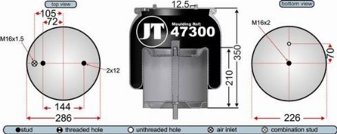 Juratek JAA47301E - Кожух пневматичної ресори autozip.com.ua