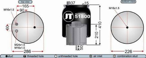 Juratek JAA51801 - Кожух пневматичної ресори autozip.com.ua