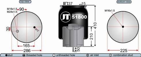 Juratek JAA51802E - Кожух пневматичної ресори autozip.com.ua