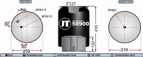 Juratek JAA58901 - Кожух пневматичної ресори autozip.com.ua