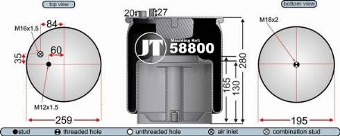 Juratek JAA58801 - Кожух пневматичної ресори autozip.com.ua