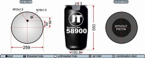 Juratek JAS58901 - Кожух пневматичної ресори autozip.com.ua